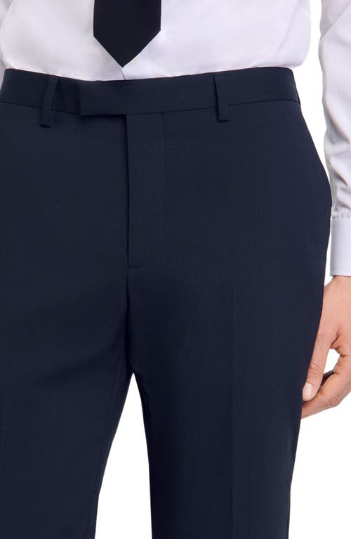 Sandro Wide Leg Wool Blend Suit Trousers In Midnight Blue