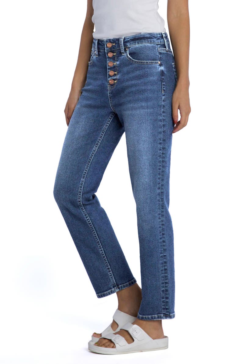 HINT OF BLU Effortless Exposed Button Fly Boyfriend Jeans, Alternate, color, Light Zuma