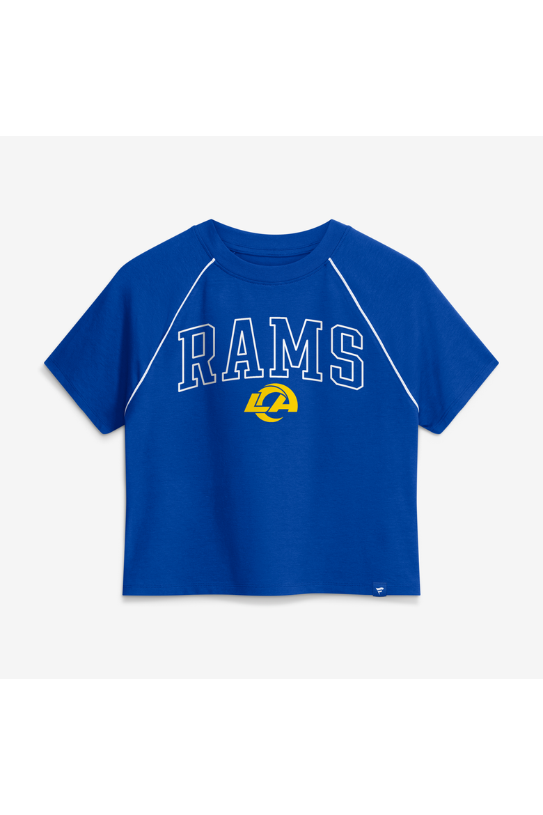 Women's Fanatics Royal Los Angeles Rams Offensive Scheme Raglan Tri-Blend Cropped Top, Main, color, Royal