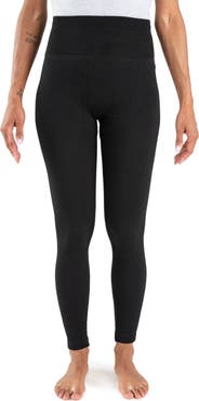 MUK LUKS Fleece Lined Leggings - 4" Waistband