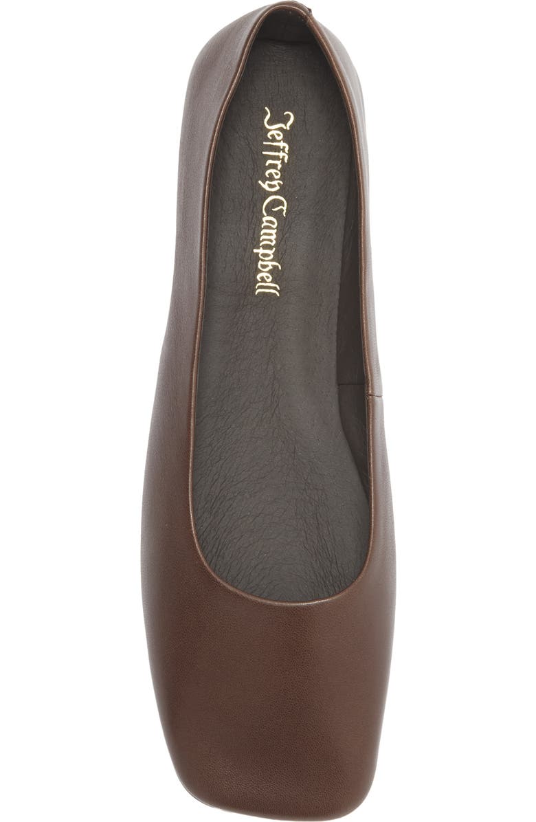 Jeffrey Campbell Listos Square Toe Flat, Alternate, color, Brown