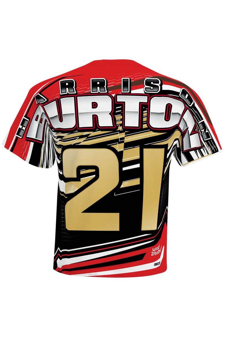 Men's Checkered Flag White Harrison Burton Sublimated Speedster T-Shirt, Alternate, color, White