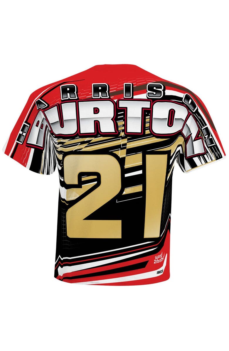 CHECKERED FLAG Men's Checkered Flag White Harrison Burton Sublimated Speedster T-Shirt, Alternate, color, White