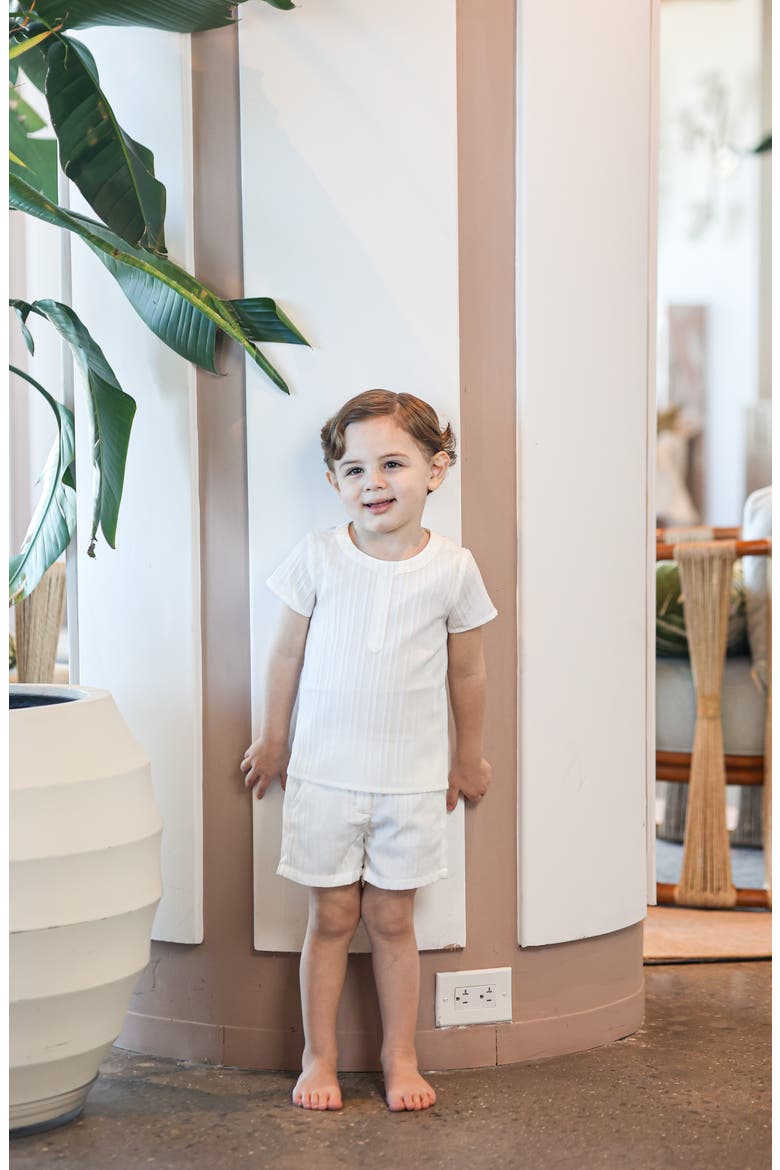 Kids' Stripe T-Shirt & Shorts Set, Alternate, color, WHITE