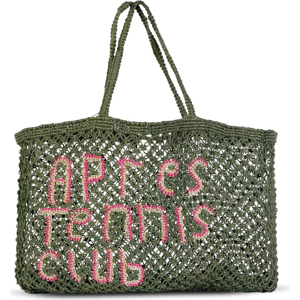 Tin Marin Apres Tennis Club Woven Jute Tote In Green
