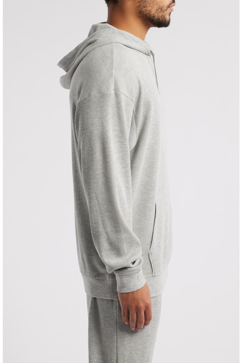 Cotton Blend Thermal Hoodie, Alternate, color, GREY HEATHER