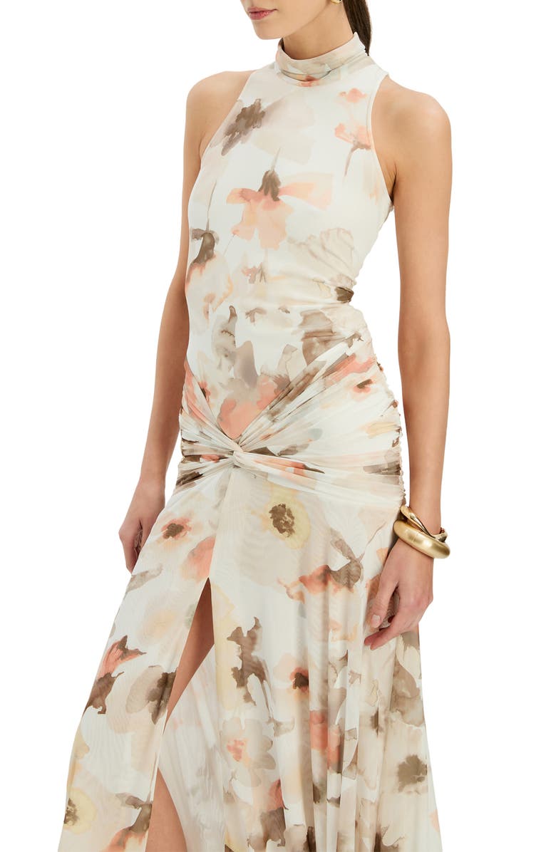 Bardot Leanna Floral Mesh Maxi Dress, Alternate, color, Ivory Floral