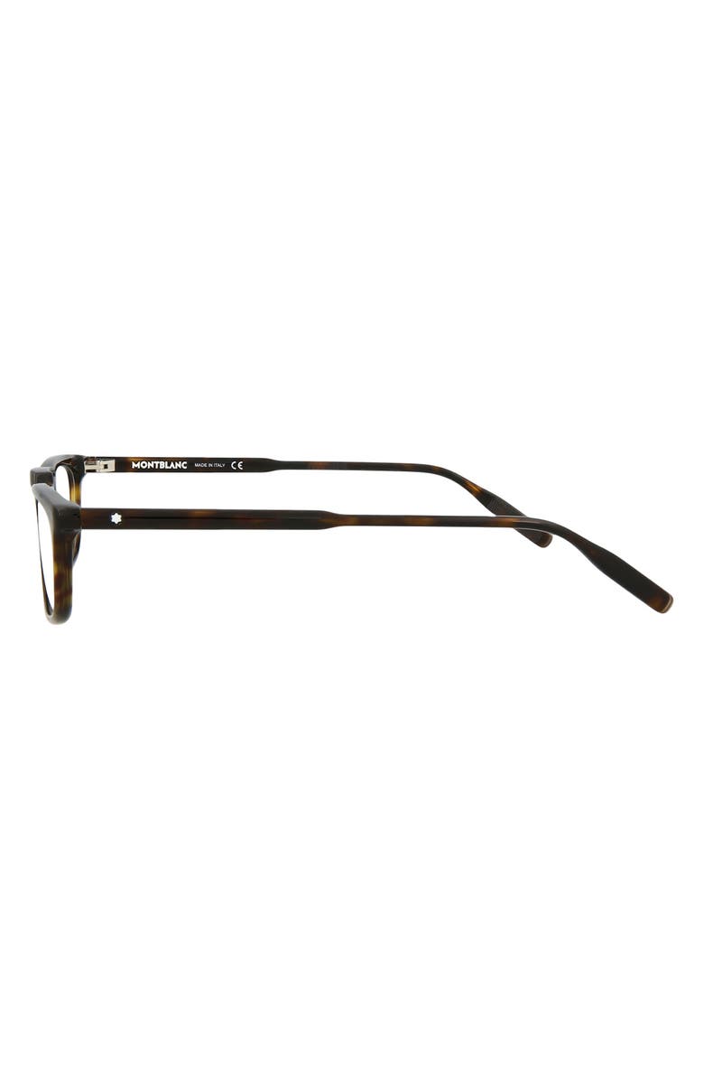 Montblanc 54mm Square Nose Bridge Optical Glasses, Alternate, color, Havana Havana Transparent