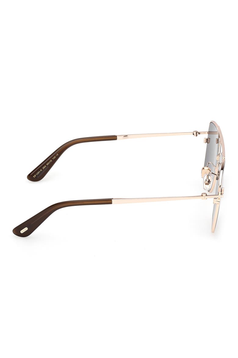 60mm Navigator Sunglasses, Alternate, color, SHINY ROSE GOLD / SMOKE LENS