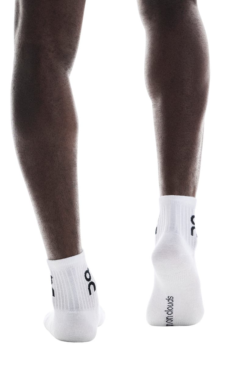On Logo Mid 3-Pack Socks, Alternate, color, White