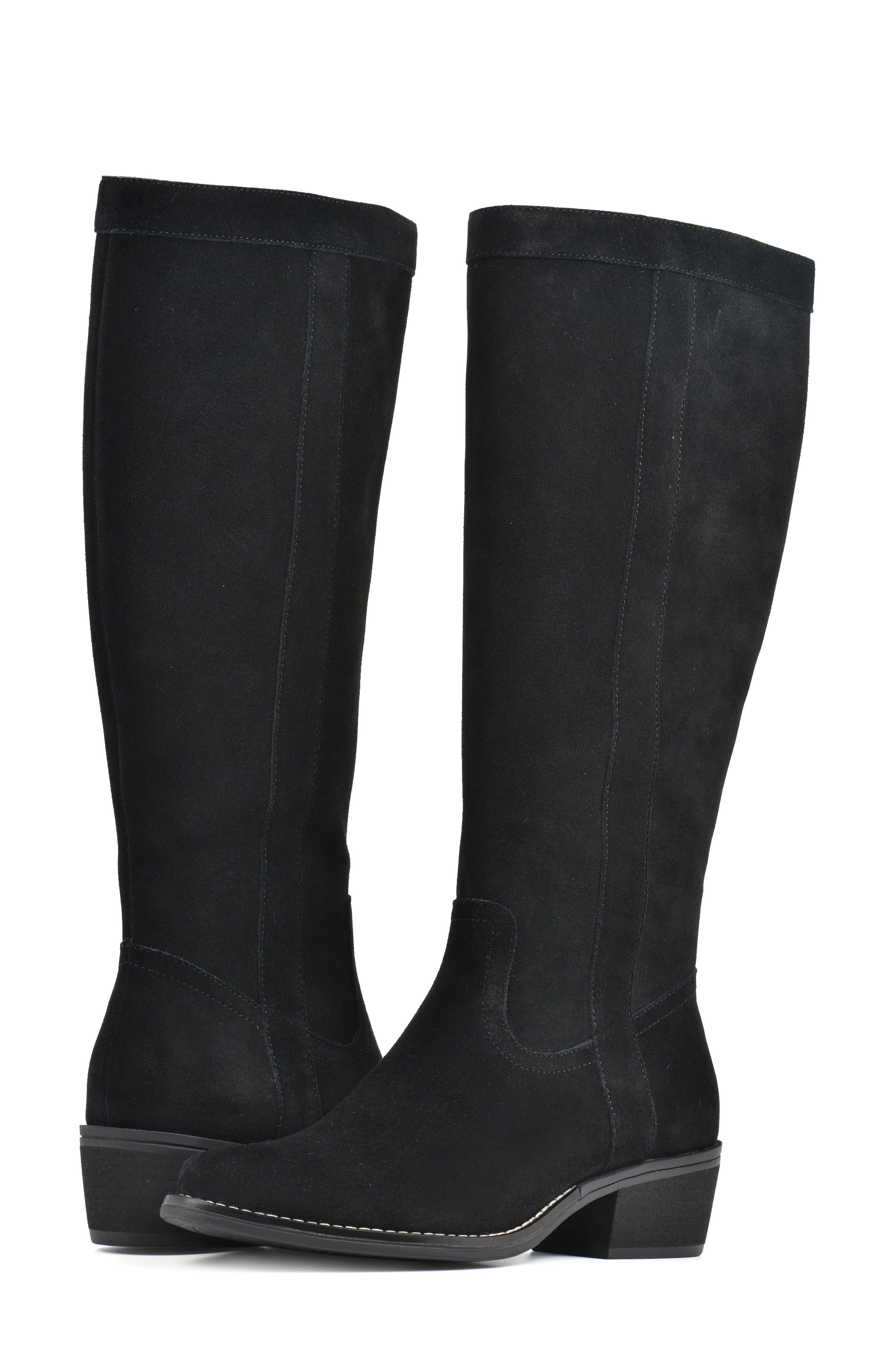 White Mountain Footwear Altitude Tall Boot, Alternate, color, Black/Suede