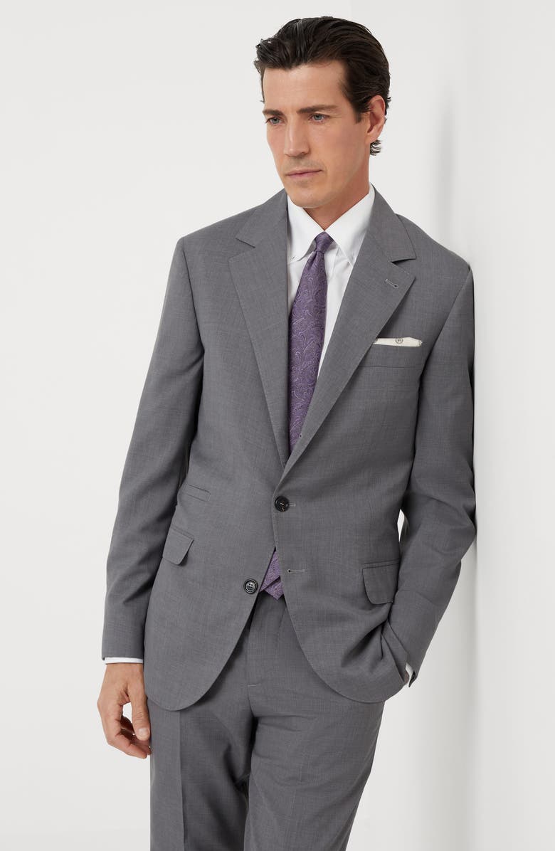 Brunello Cucinelli Wool and silk blazer, Alternate, color, 