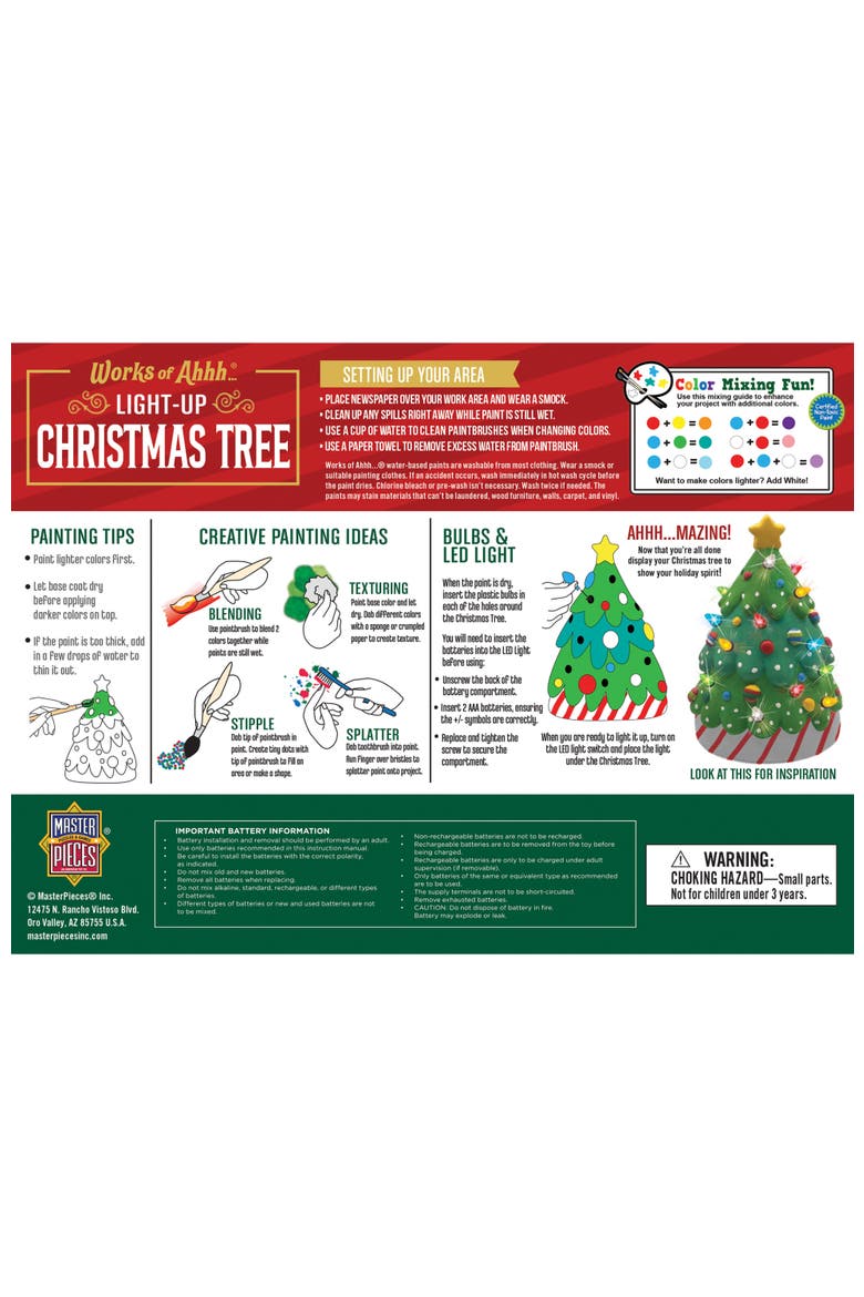 Christmas Tree Light-Up Plaster Kit, Alternate, color, Multicolor