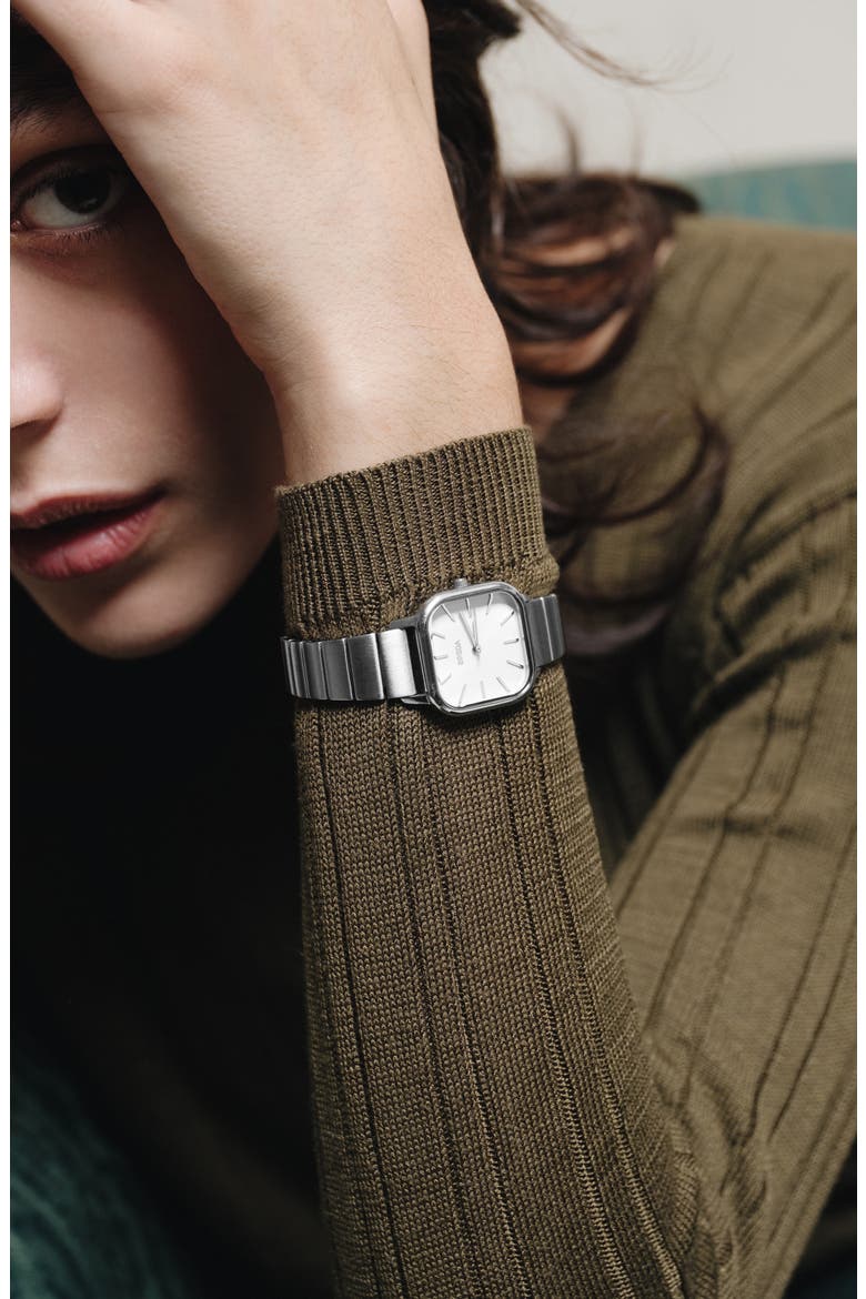 Esther Bracelet Watch, 26mm, Alternate, color, SILVER/ SILVER/ IVORY