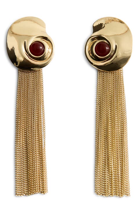 Spiral Fringe Tassel Drop Earrings