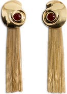 MANGO Spiral Fringe Tassel Drop Earrings