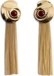 MANGO Spiral Fringe Tassel Drop Earrings