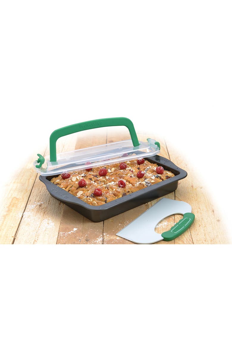 Perfect Slice Covered 9x13 Cake Pan & Cutting Tool - 3-Piece Set, Main, color, GREY