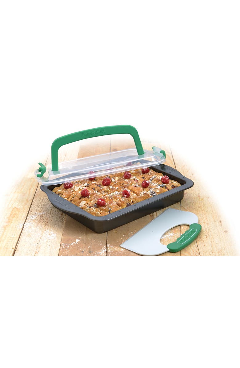 BergHOFF Perfect Slice Covered 9x13 Cake Pan & Cutting Tool - 3-Piece Set, Main, color, Grey