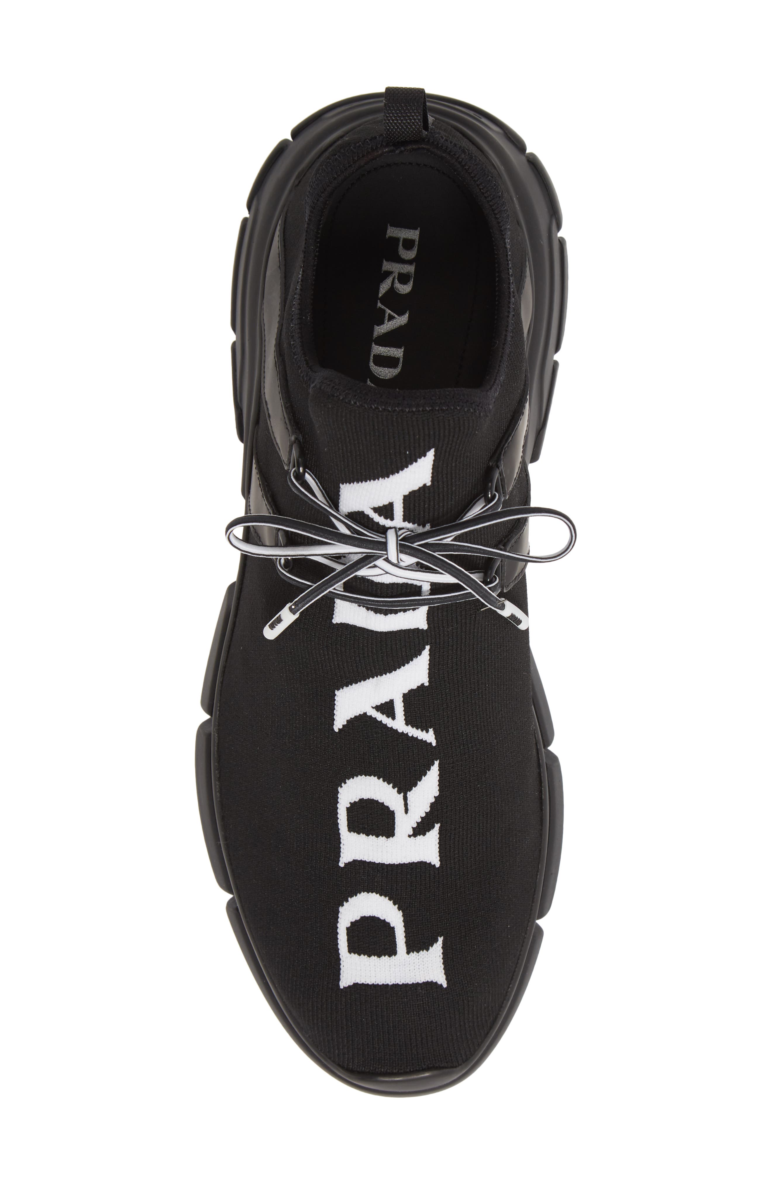 Prada High Top Knit Sneaker, Alternate, color, 