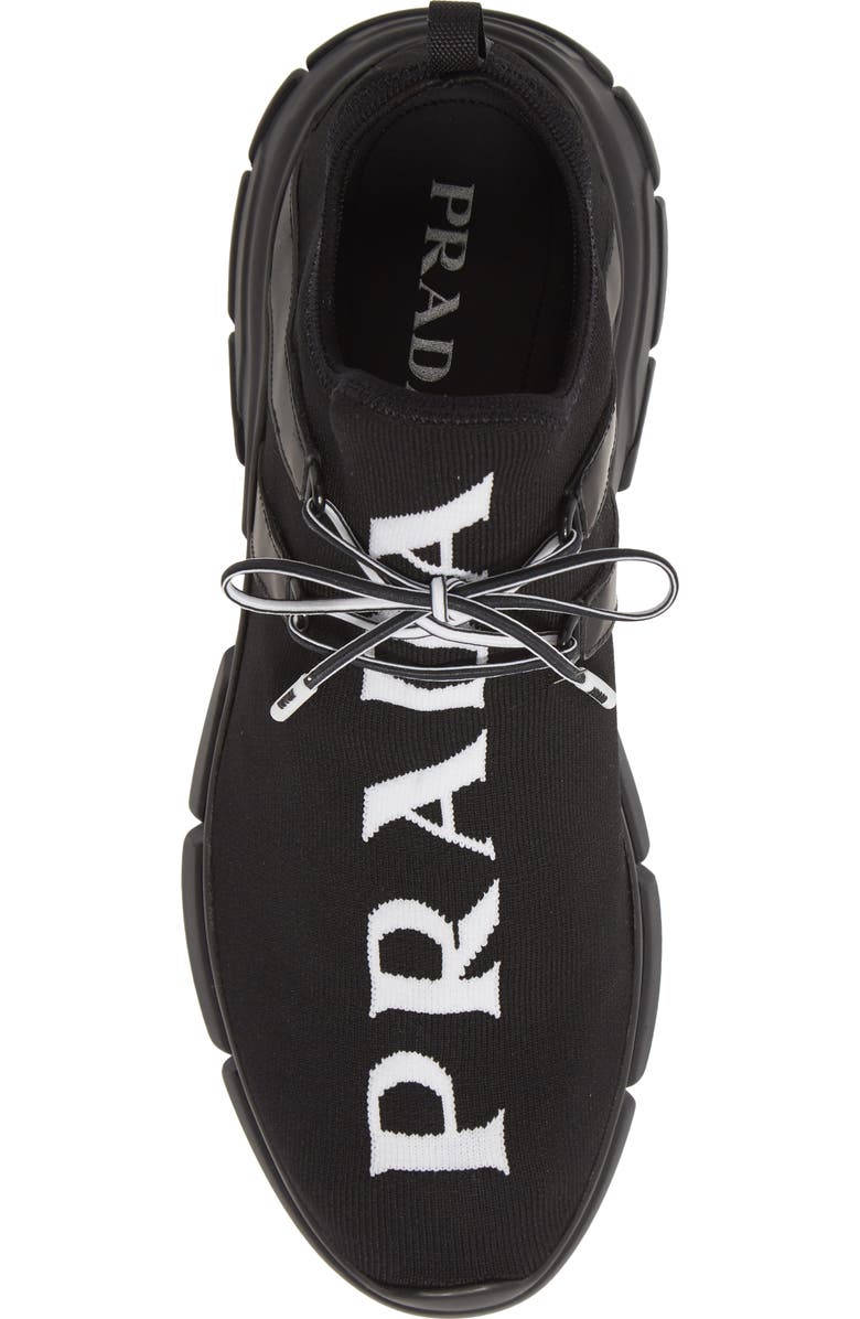 Prada High Top Knit Sneaker, Alternate, color,