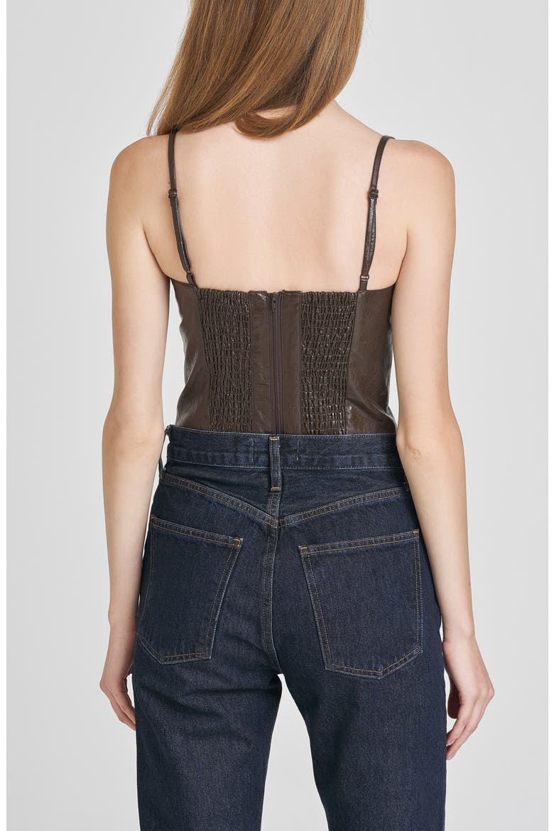 Estella Faux Leather Camisole, Alternate, color, CHOCOLATE