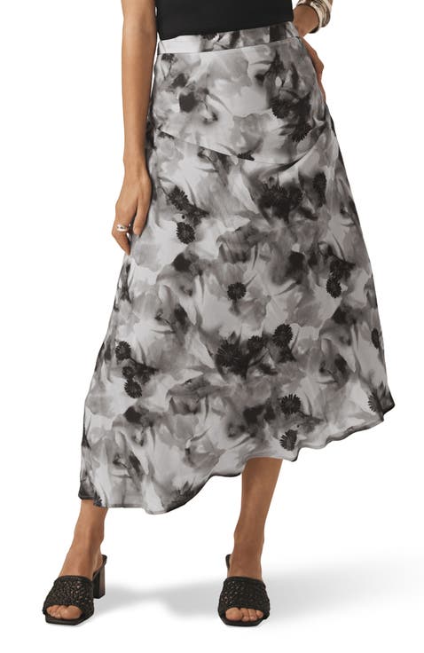 Floral Print Midi Skirt