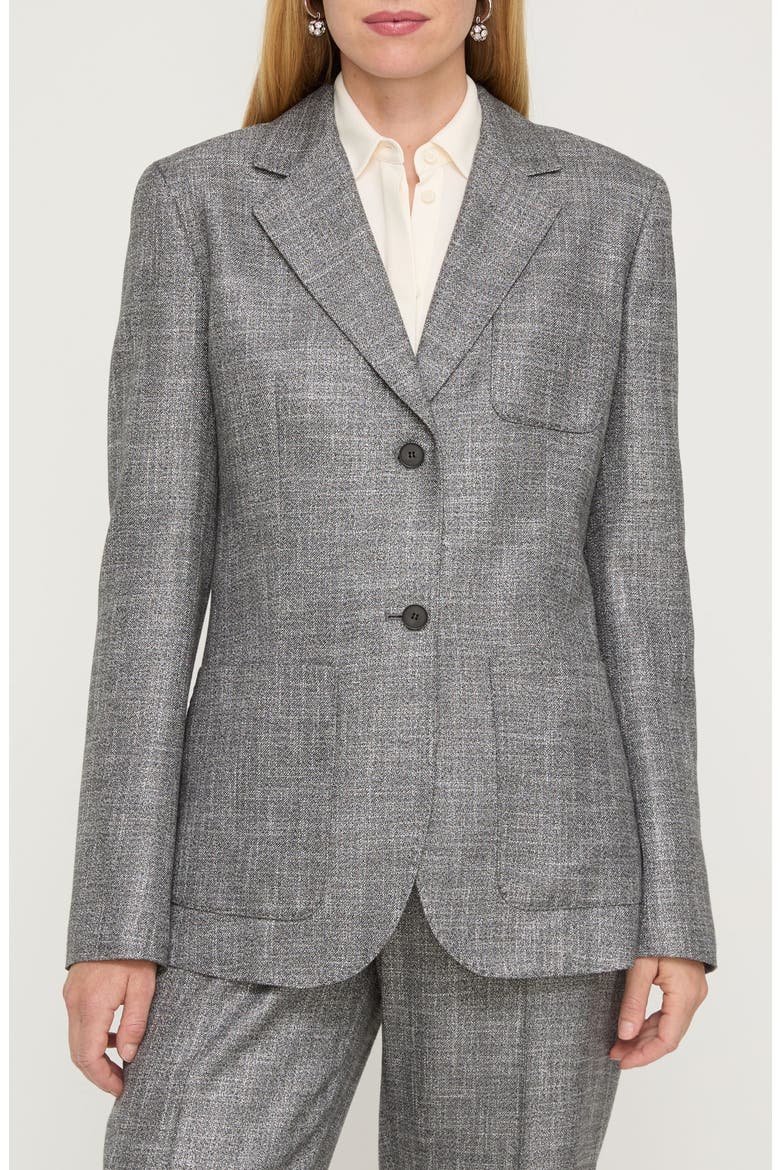 Patch Pocket Twill Blazer, Main, color, BLACK MULTI