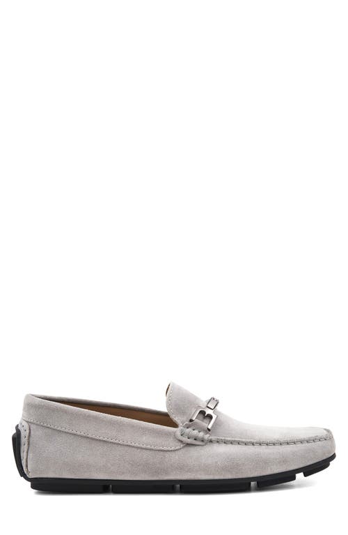 Bruno Magli Taso Bit Driving Loafer In Light Grey Suede