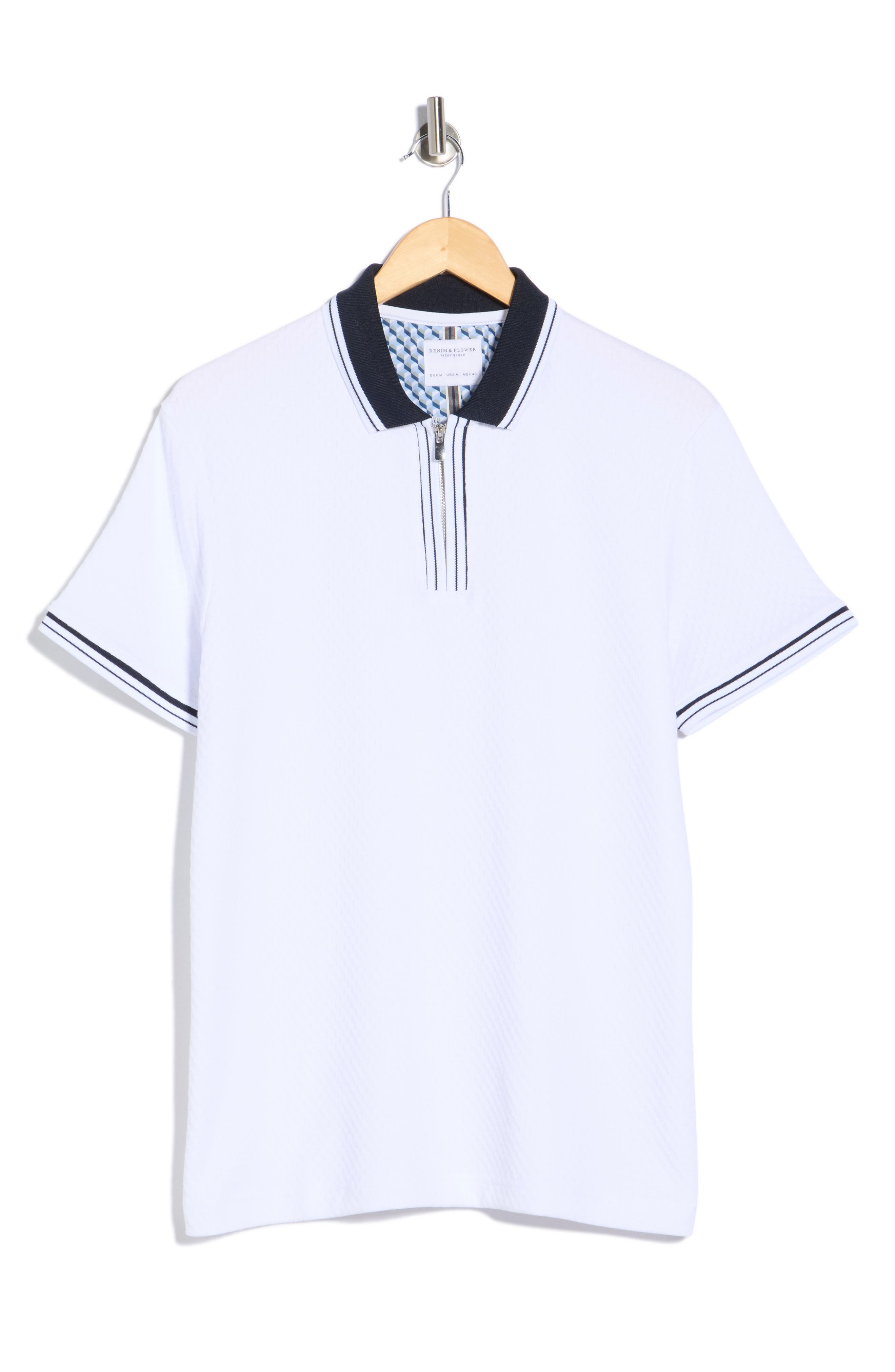 DENIM AND FLOWER Textured Square Polo