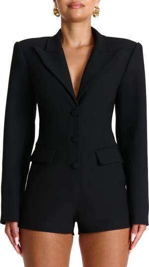 Long Sleeve Ponte Blazer Romper