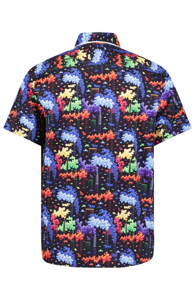 Luchiano Visconti Smoke Print Short Sleeve Shirt, Alternate, color, Multi