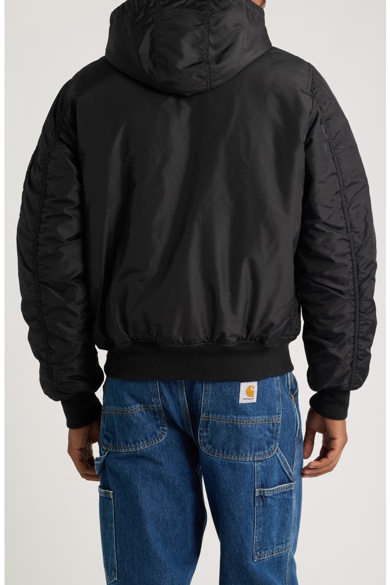 MA-1 Hood Relaxed Bomber Jacket, Alternate, color, BLACK