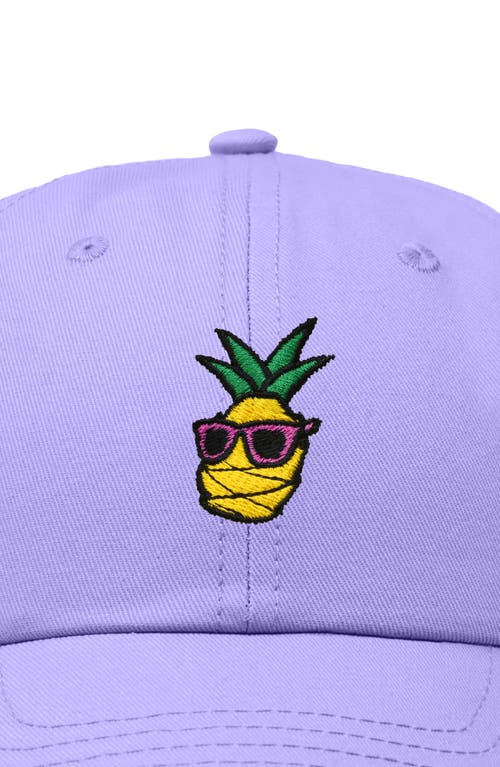 Dalix Pineapple Embroidered Dad Hat In Lavender