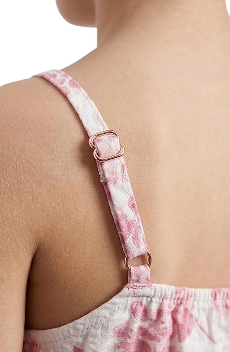 Hayden Girls Kids' Floral Peplum Textured Cotton Top, Alternate, color, 