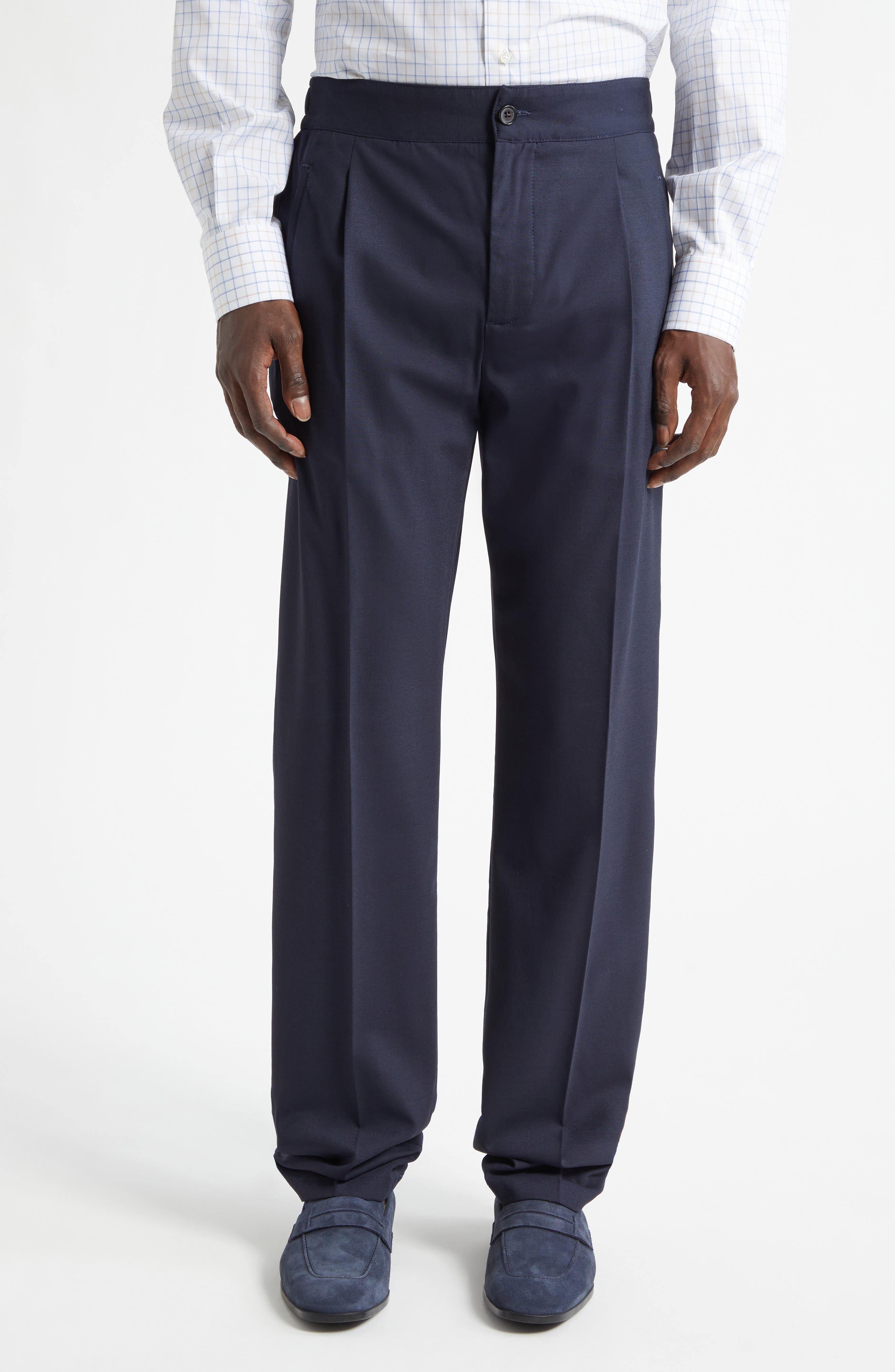 Pleated Wool Blend Pants - image 3