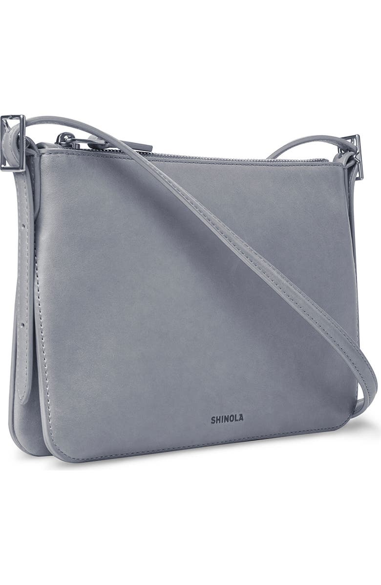 Shinola Small Bixby Accordion Leather Crossbody Bag, Alternate, color, Mist