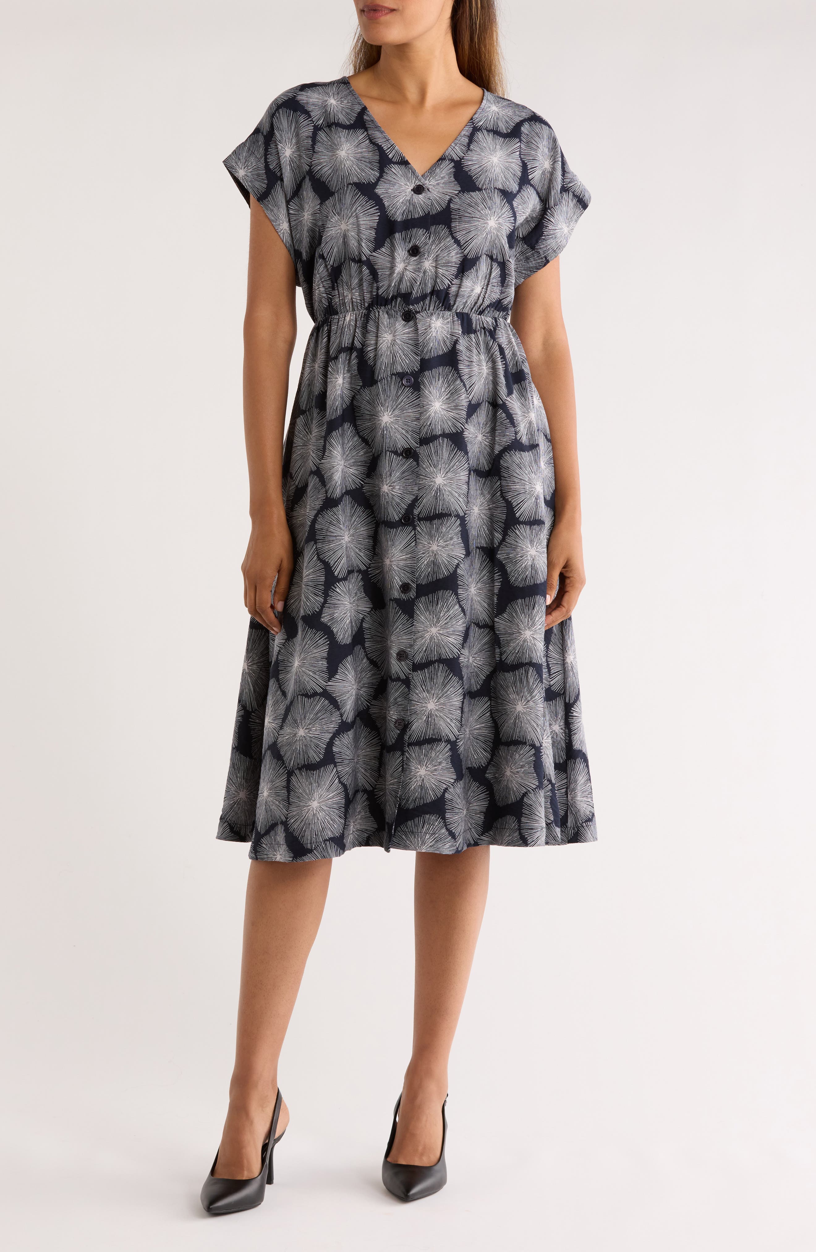 NORDSTROM RACK Short Sleeve Button Front Dress