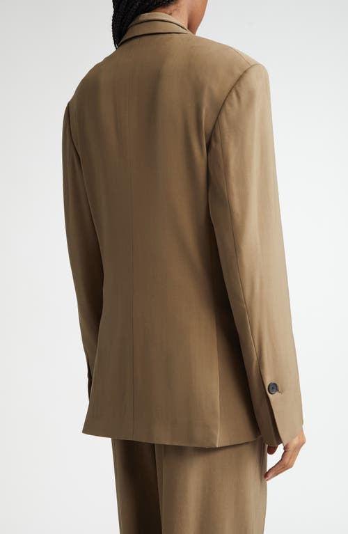 Ferragamo Double Lapel Blazer In Lead Green