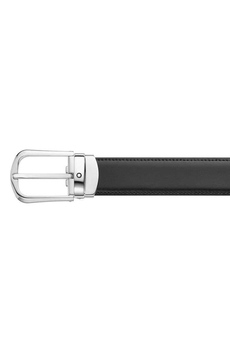 Montblanc Horseshoe Buckle Reversible Leather Belt, Alternate, color, 