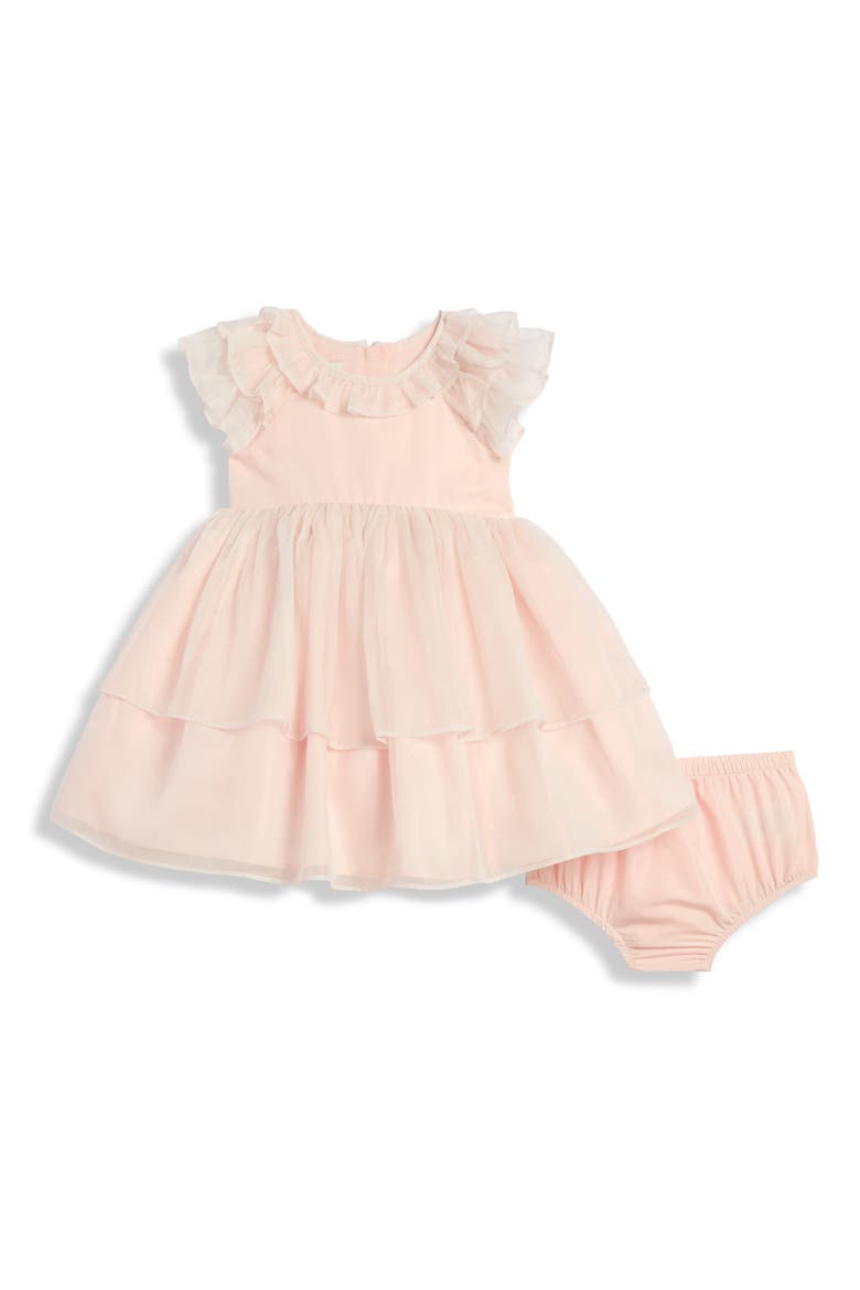 Anna Shimmery Ruffle Dress, Main, color, BLUSH