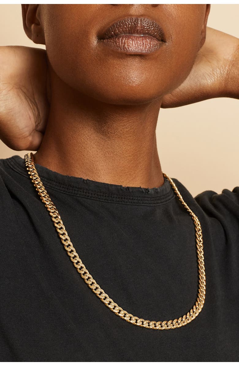 Oradina 14K Gold Estate Cuban Statement Chain Necklace, Alternate, color, Yellow Gold