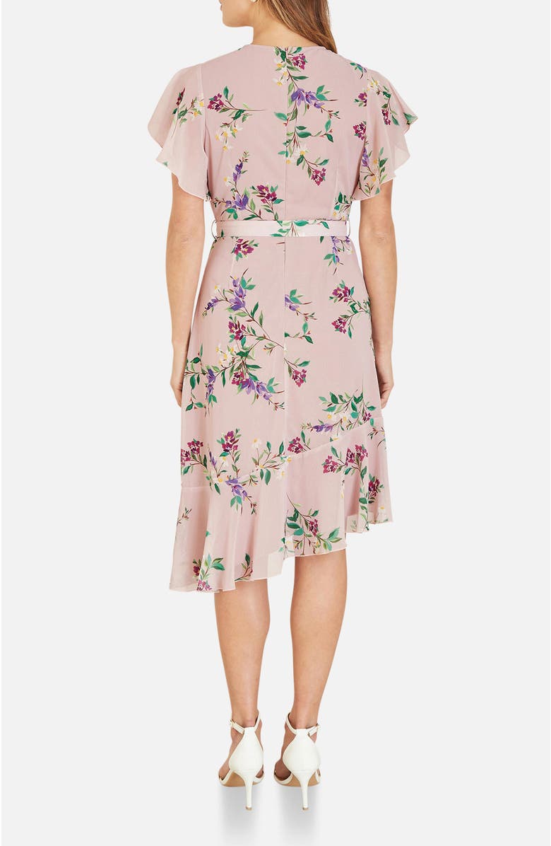 Yumi Midi Dress With Frill Details, Alternate, color, Pink