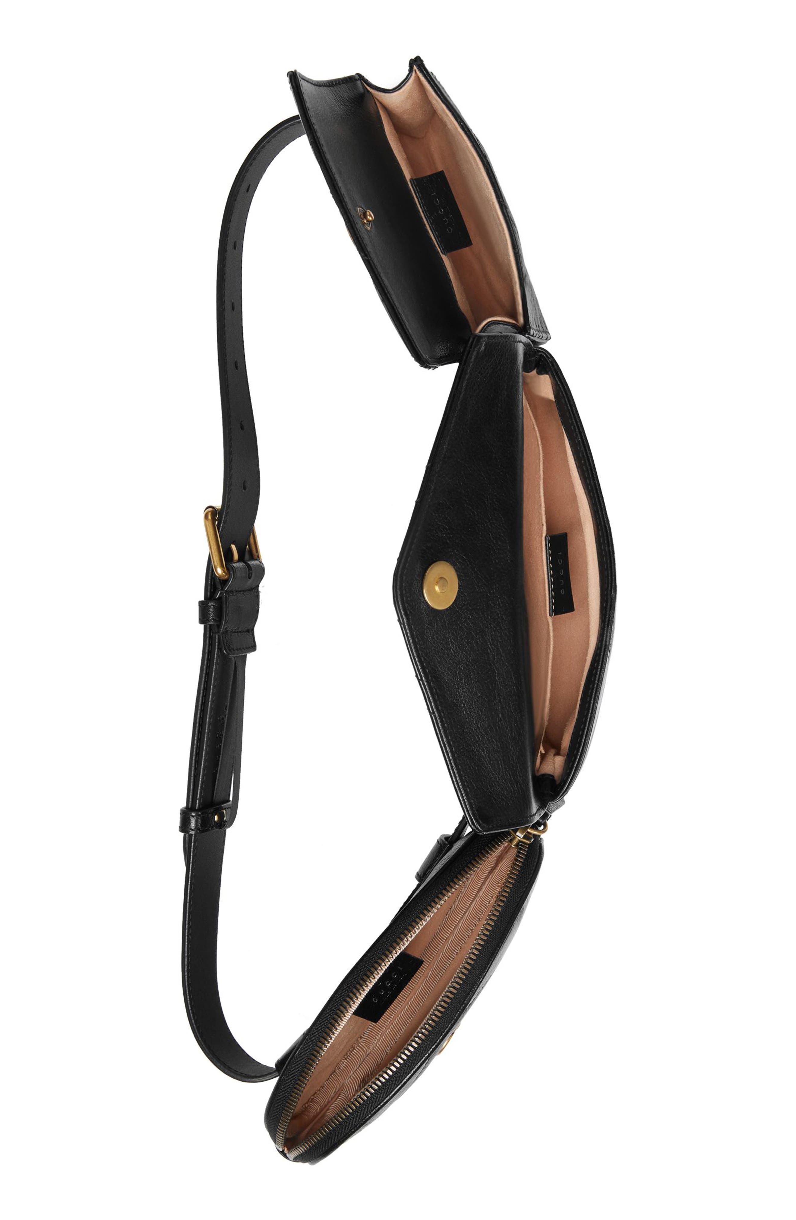 Gucci GG Marmont 2.0 Matelassé Triple Pouch Leather Belt Bag, Alternate, color, 