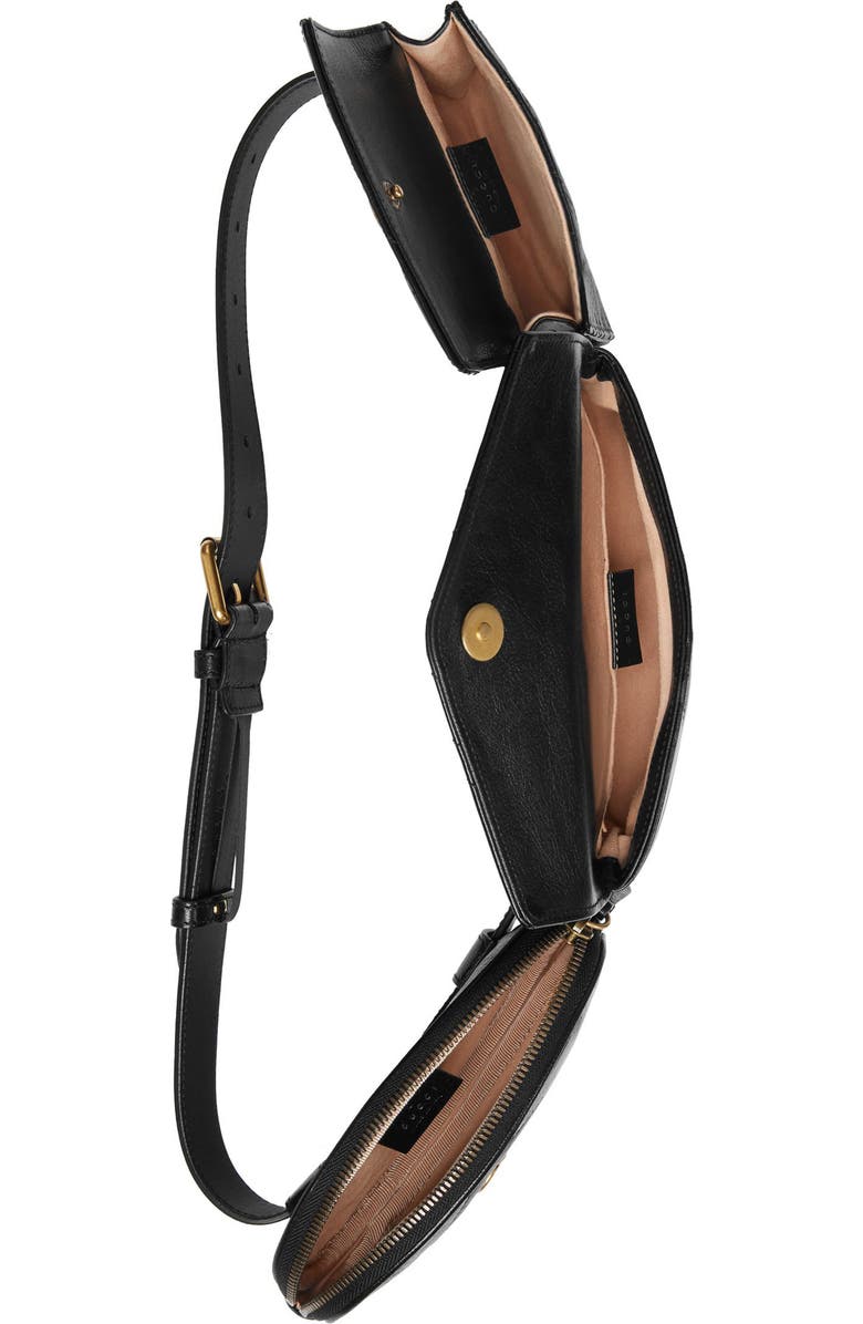 Gucci GG Marmont 2.0 Matelassé Triple Pouch Leather Belt Bag, Alternate, color,