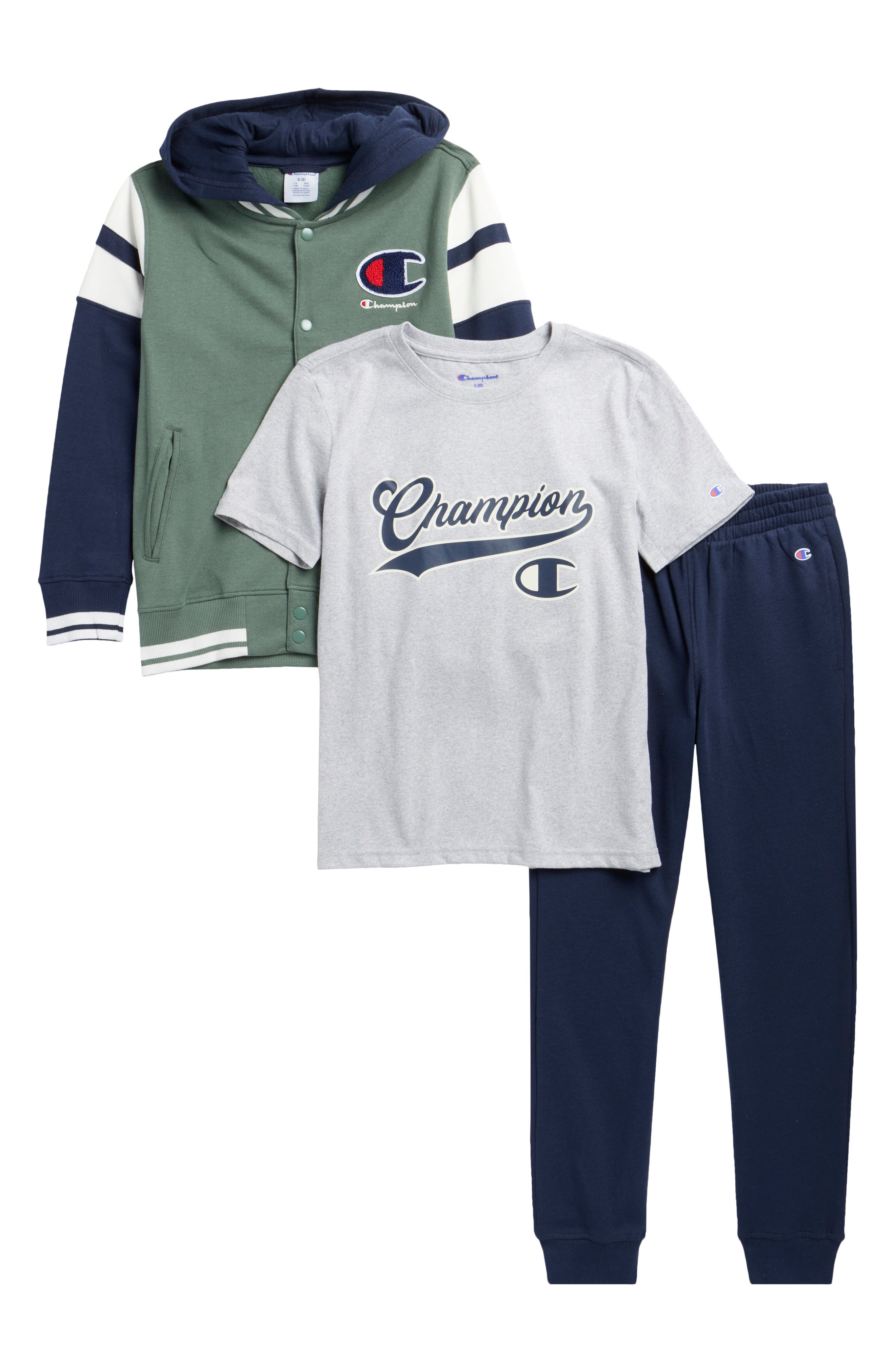 Kids' Hooded Fleece Jacket, T-Shirt & Joggers Set
