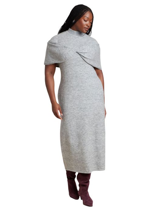 Twist Front Cape Sweater Dress