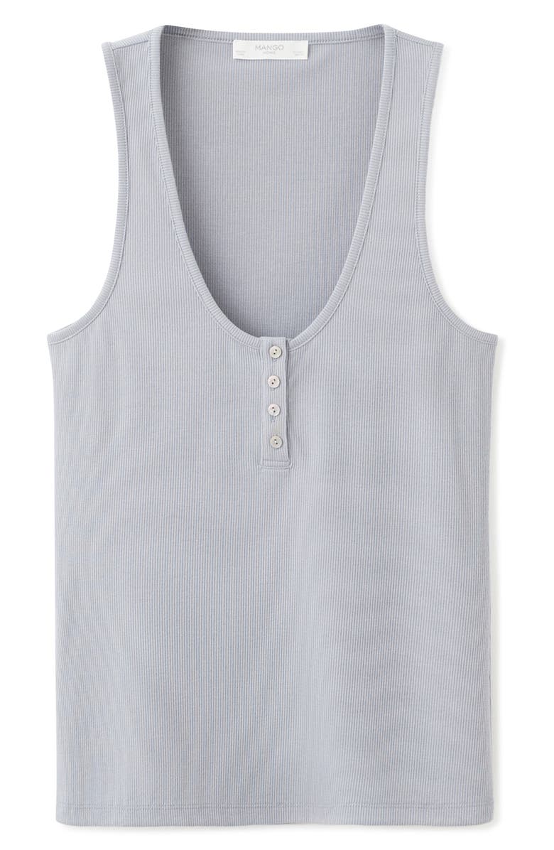 MANGO Rib Pajama Top, Main, color, Grey