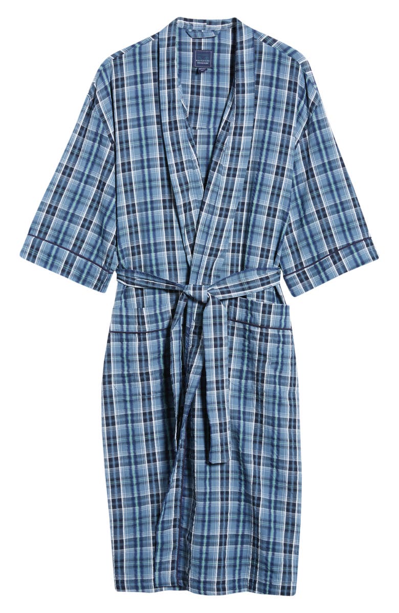 Majestic International Sun Daze Plaid Robe, Alternate, color,