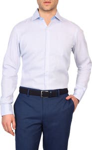 TailorByrd Trim Fit Dobby Non-Iron Stretch Dress Shirt